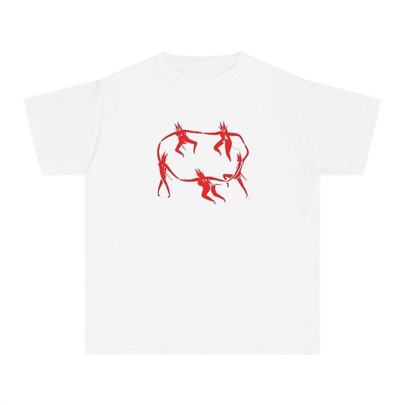 Matisse Dancing Devils Baby Tee, Vintage Demon Top, Coquette Baby Tee, Baby Tee Y2k, 90s Retro Graphic Top, Cool Grunge...