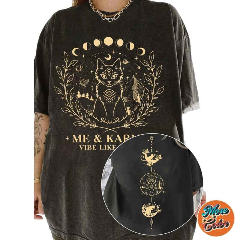 Me And Karma Vibe Like That Shirts, Cotton Unisex T-Shirt, Crew Neck, Size S- 3XL, Menswear Top, Womenswear Top Underwear...