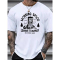 Men's Morning Wood Print T-Shirt - Relaxed Fit, Elastic, Breathable, Short Sleeve - For Men - Casual Wear