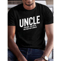 Men's Summer T-Shirt, Casual "UNCLE" Graphic Print, Short Sleeve, Regular Fit, Cotton Knit, Round Neck, Trendy Top for...