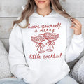 Merrier With A Martini Sweatshirt, Christmas Martini Shirt, Christmas Drink Hoodie, Cocktail Club, Christmas Party,...
