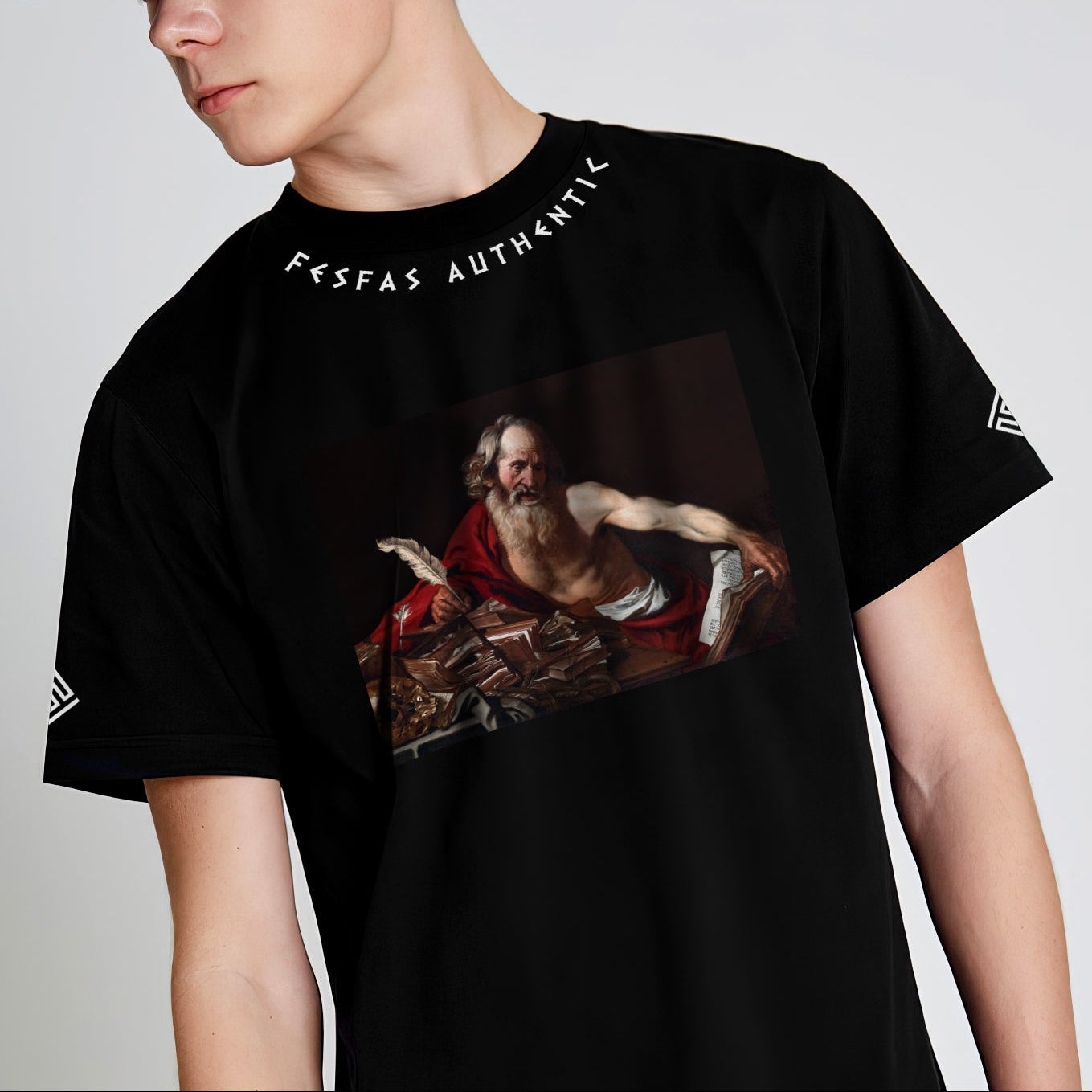 FesFas art-print T-shirt | Black