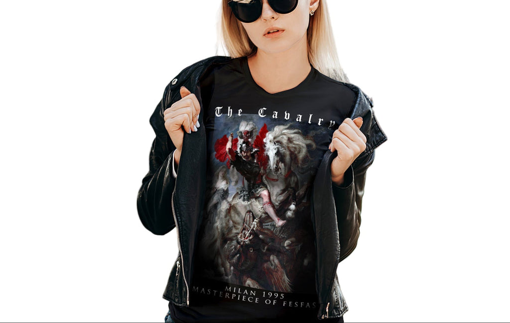 FesFas cavalry-print T-shirt | Black