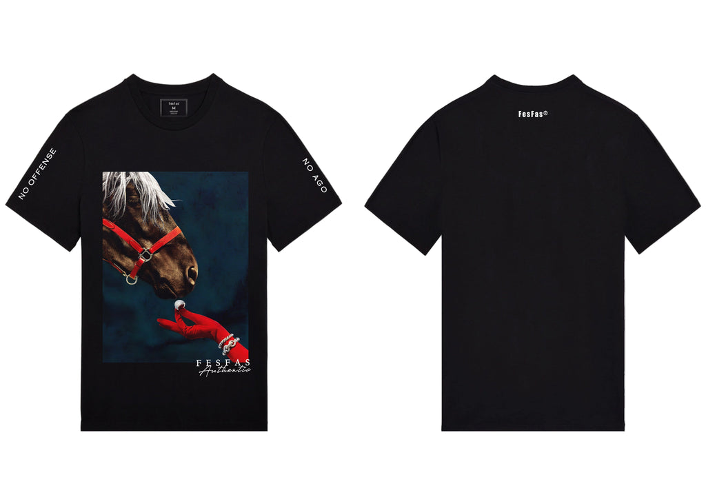 FesFas horse-print T-shirt | Black