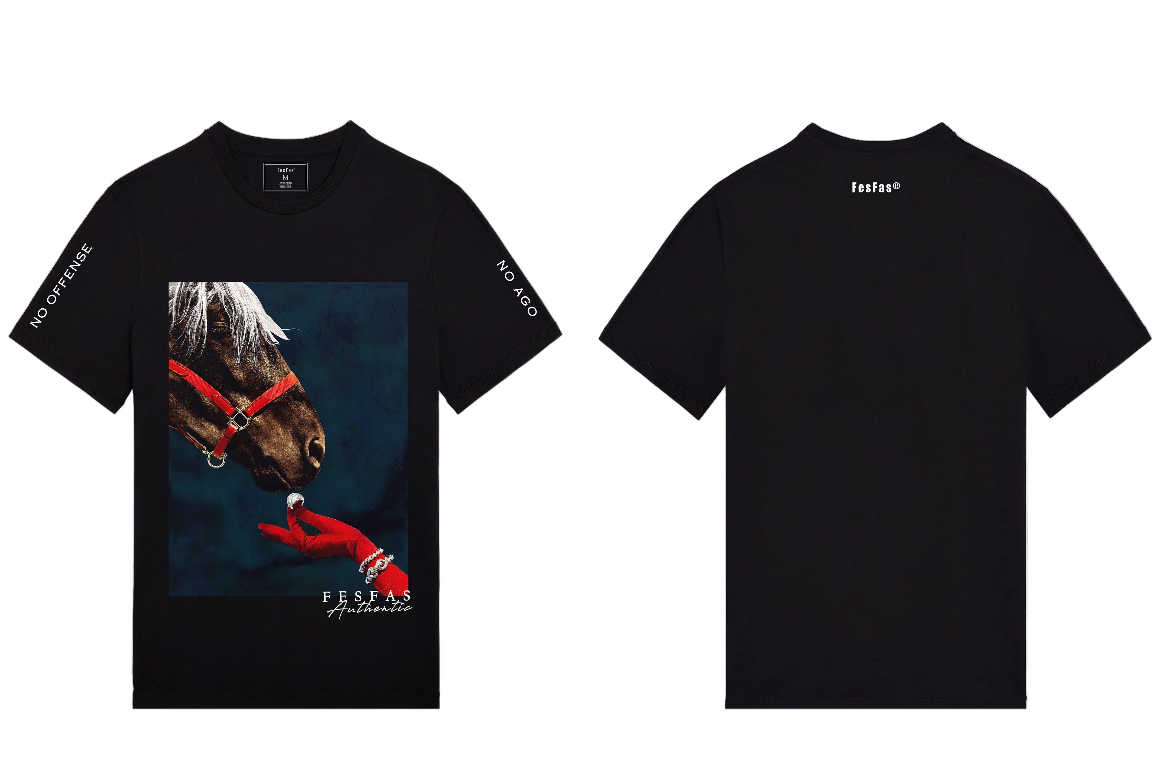 FesFas horse-print T-shirt | Black