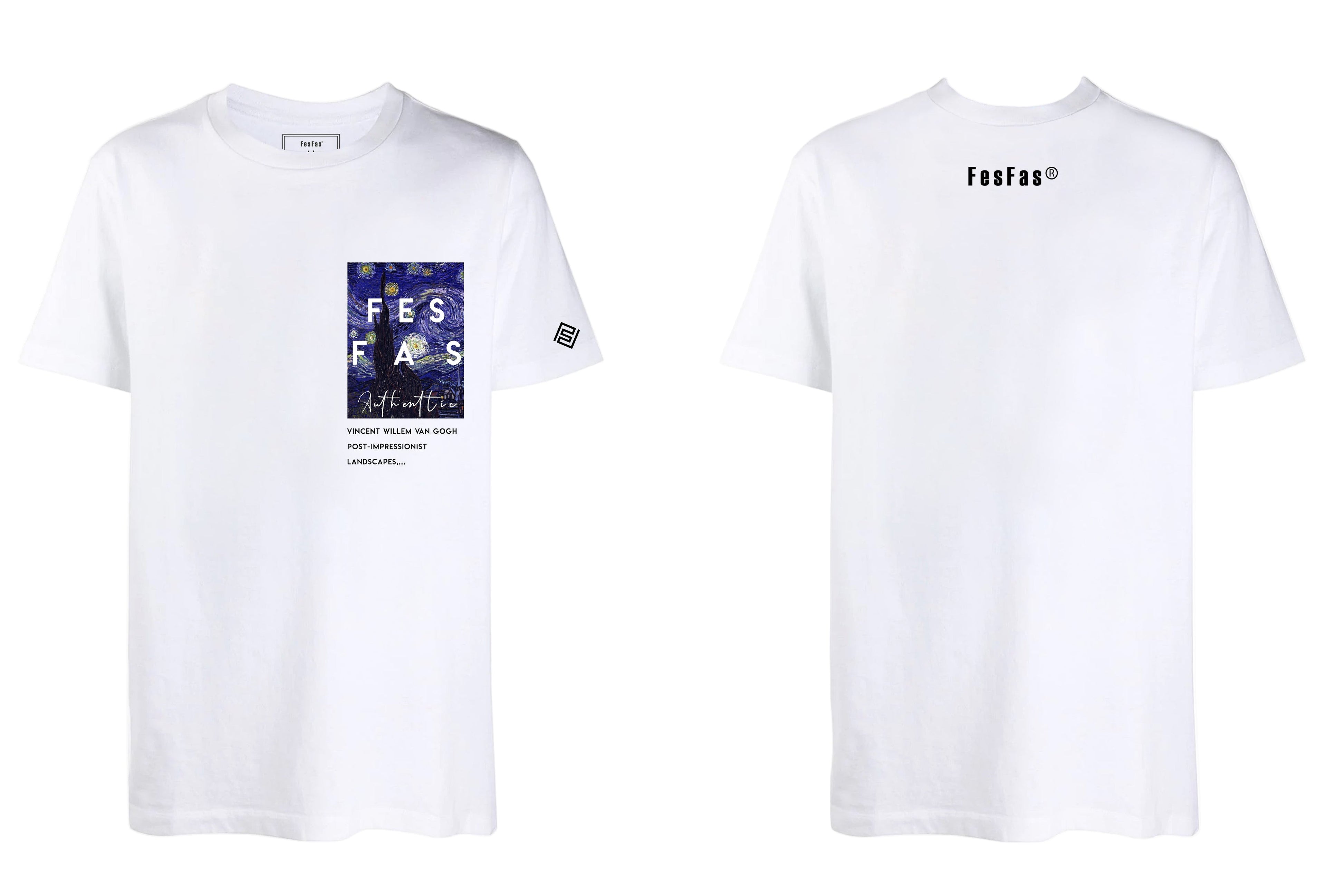 FesFas starry night-print T-shirt | White