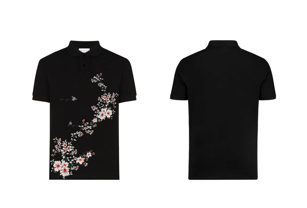 FesFas Floral-print Polo Shirt | Black