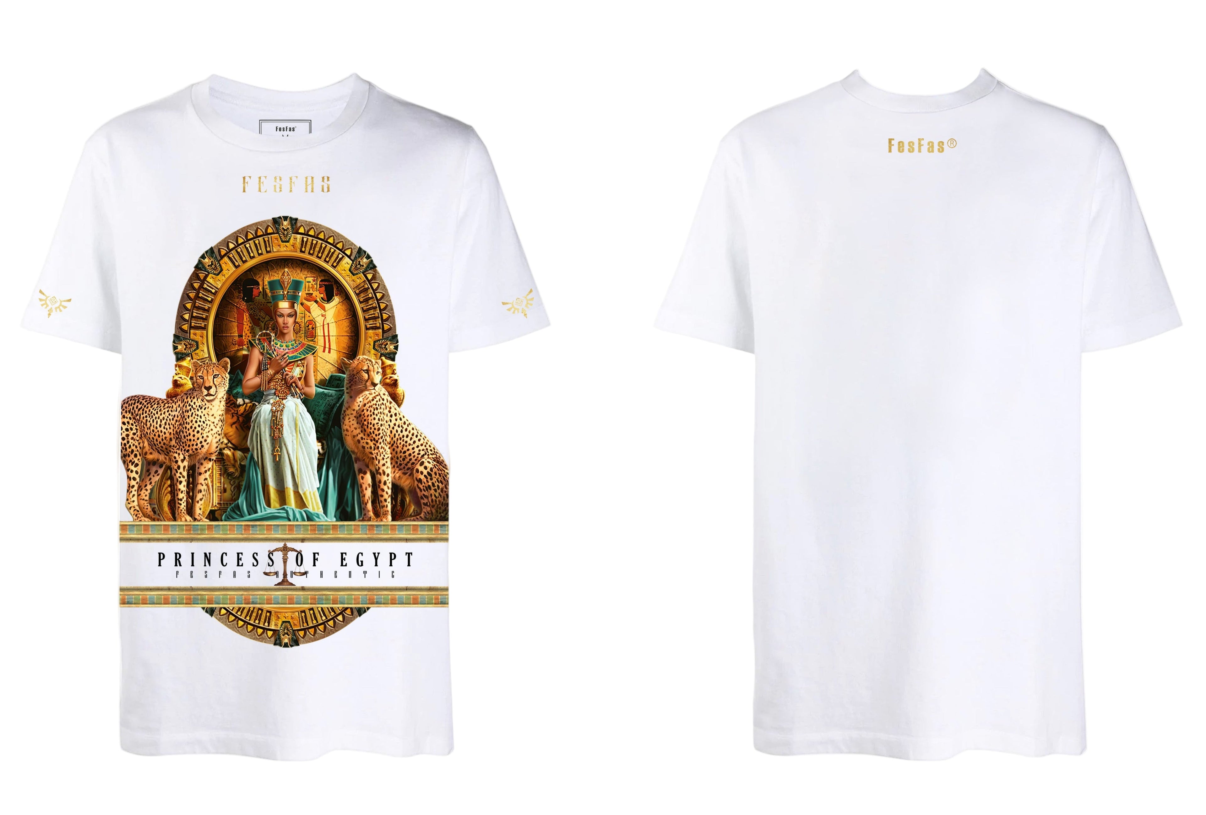 FesFas egypt queen-print T-shirt | White