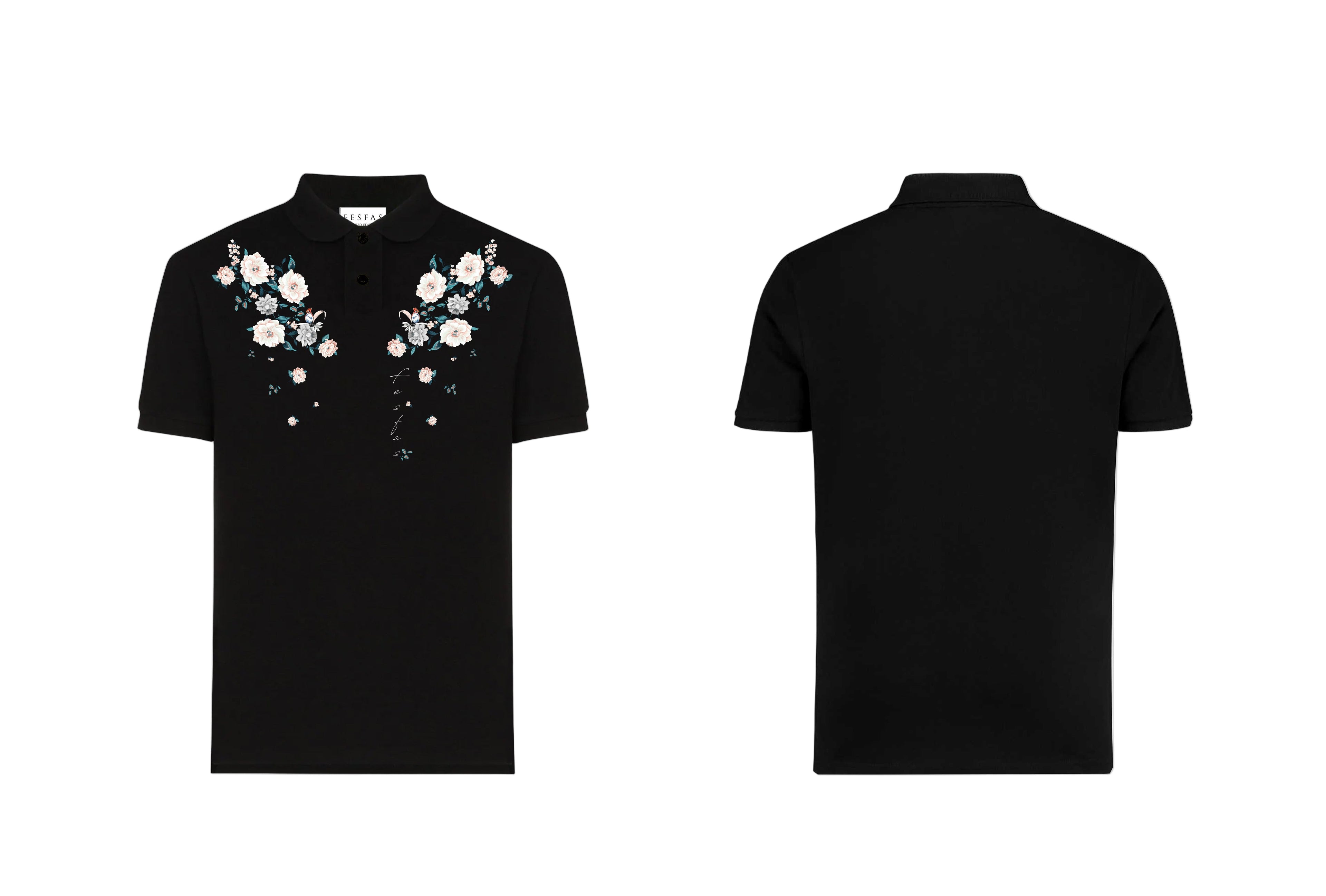 FesFas Floral-print Polo Shirt | Black