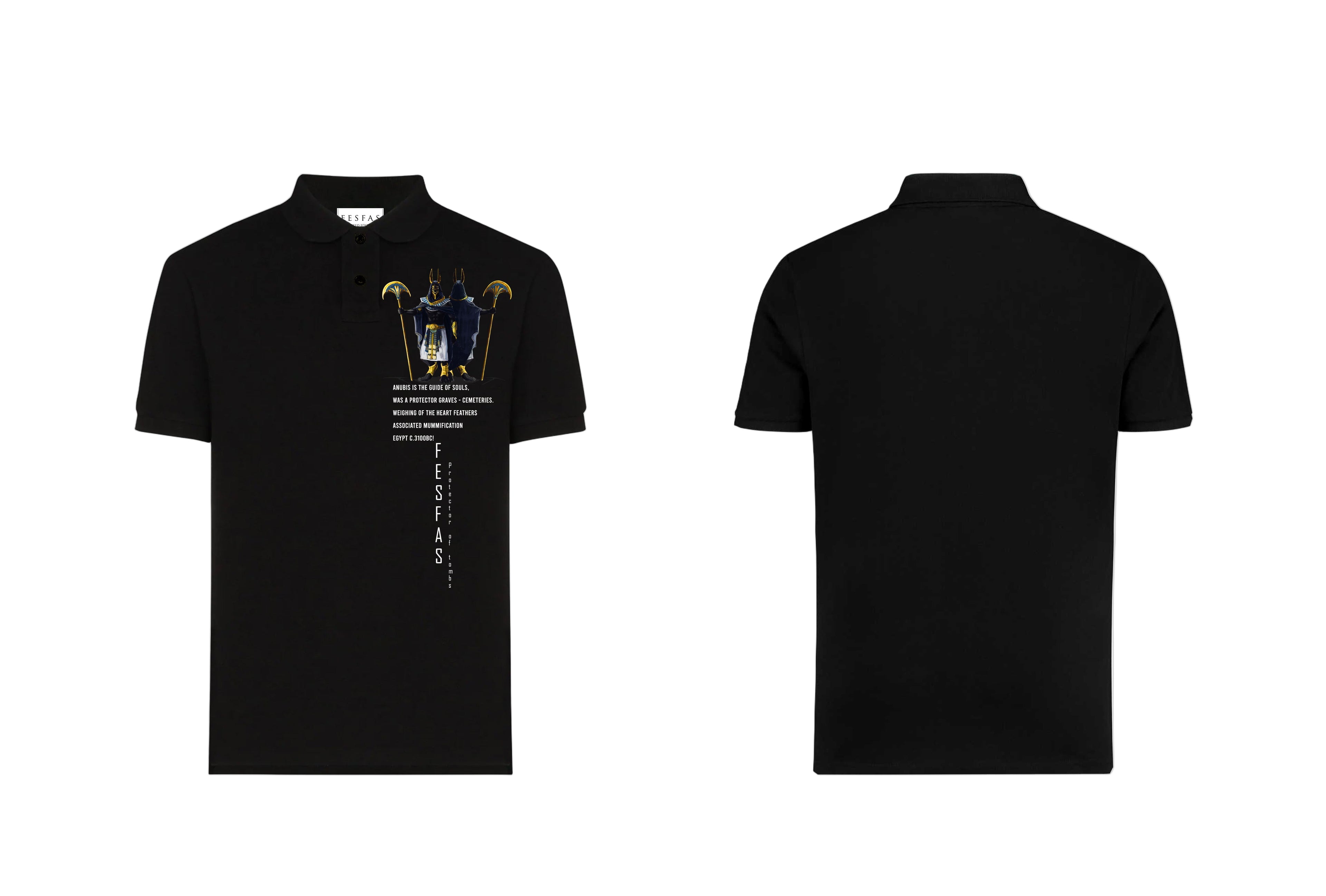 FesFas Anubis-print Polo Shirt | Black