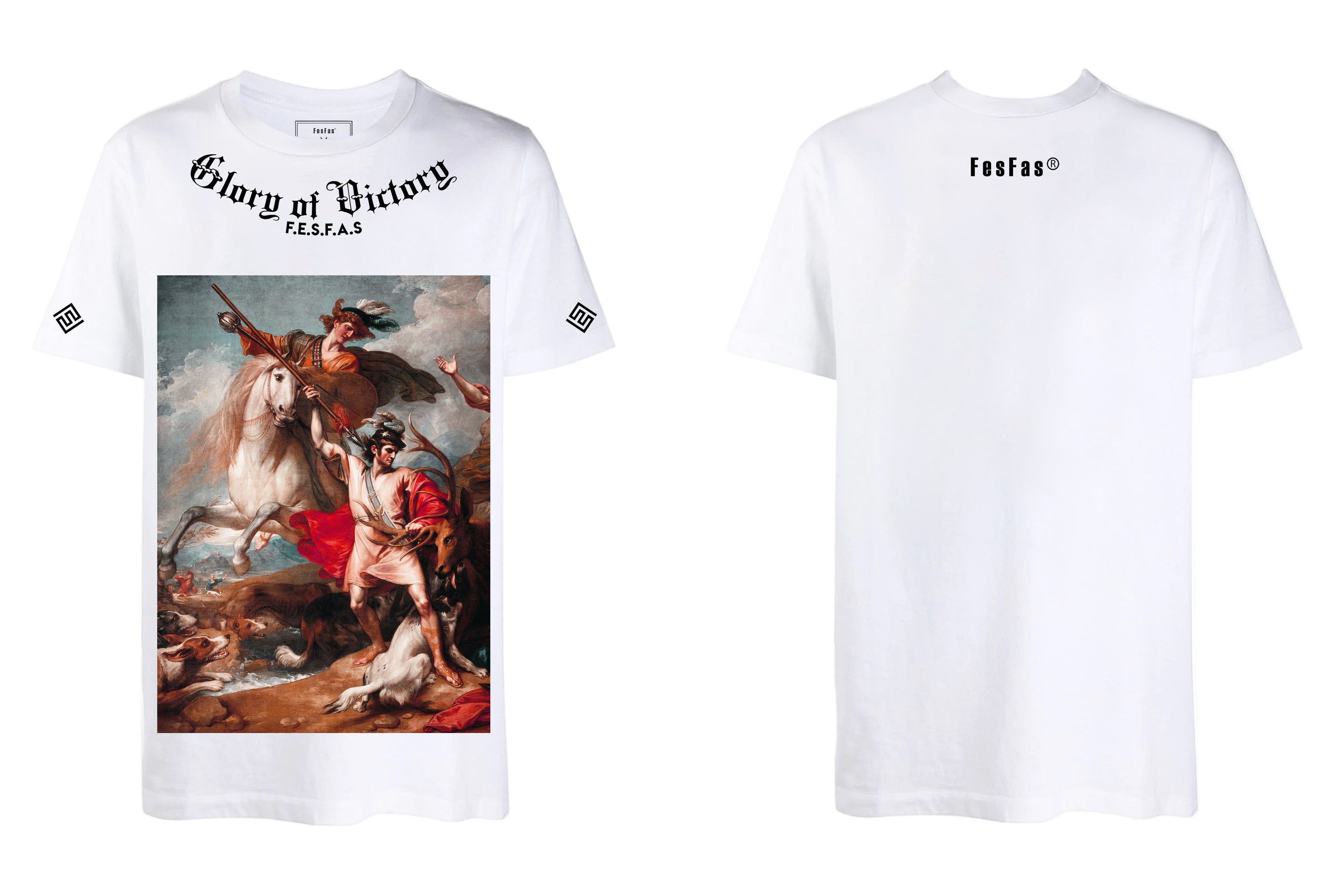 FesFas hunters-print T-shirt | White