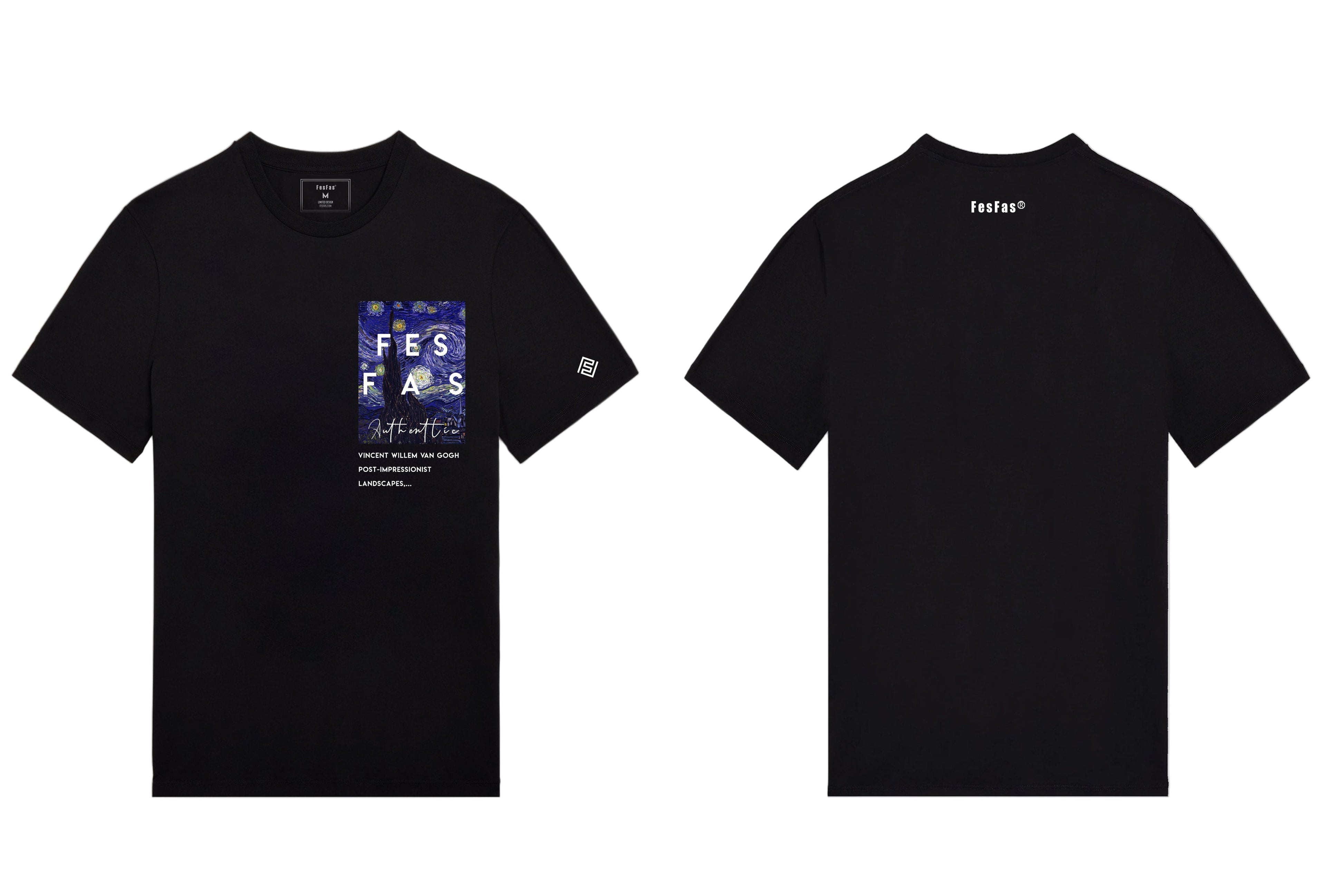 FesFas starry night-print T-shirt | Black