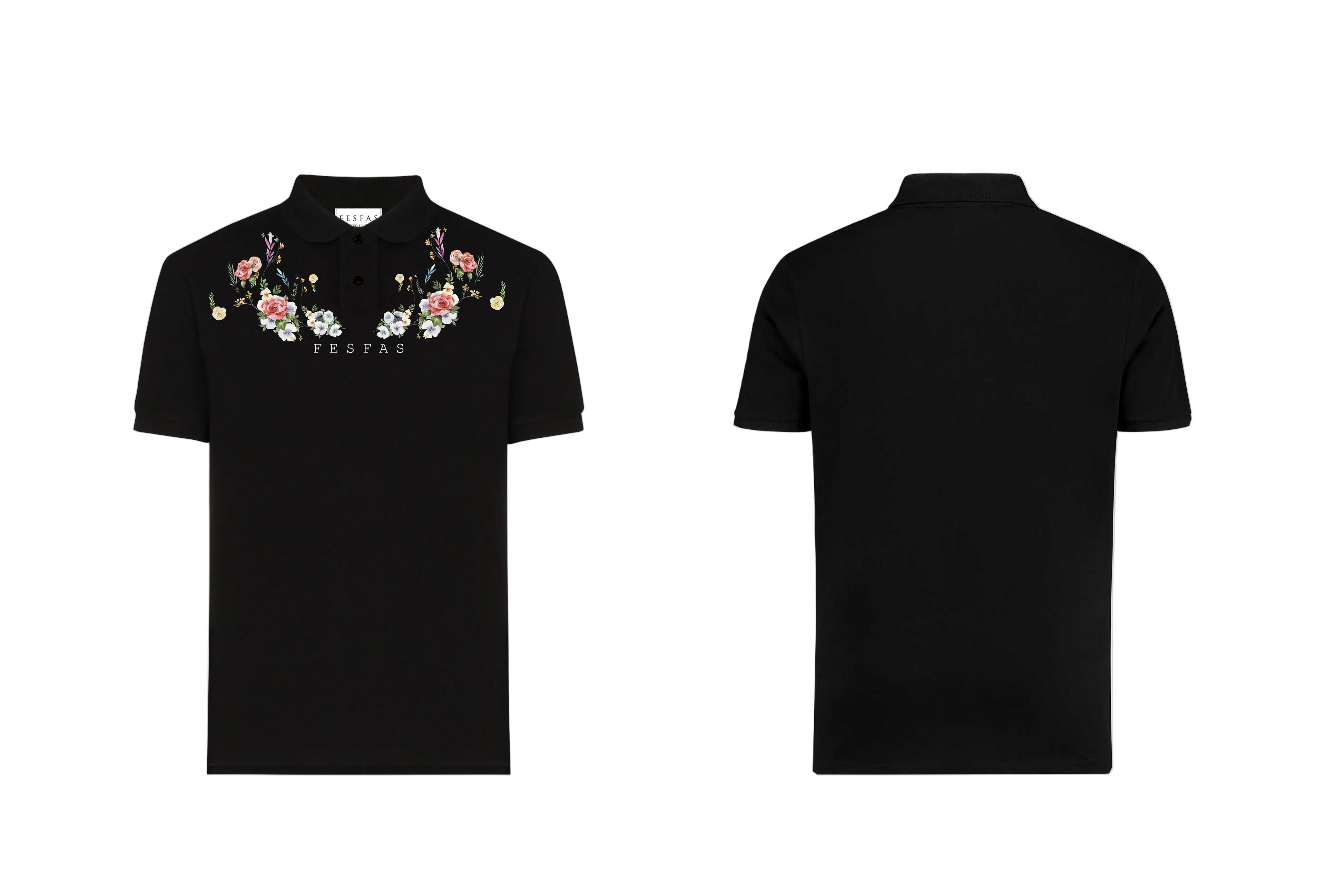 FesFas Floral-print Polo Shirt | Men | Black
