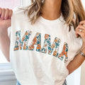 Multi-Floral Print MAMA T-Shirt | Summer MAMA Top | Gift for Mom Casual Womenswear Comfortable Day Hoodie, Sweatshirt