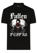 FesFas Angel-print Polo Shirt | Black