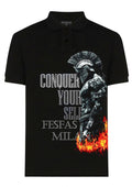 FesFas Spartan Warrior-print Polo Shirt | Men | Black