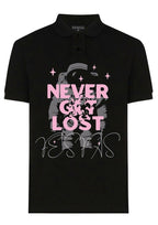 FesFas "Never Get Lost"-print Polo Shirt | Black