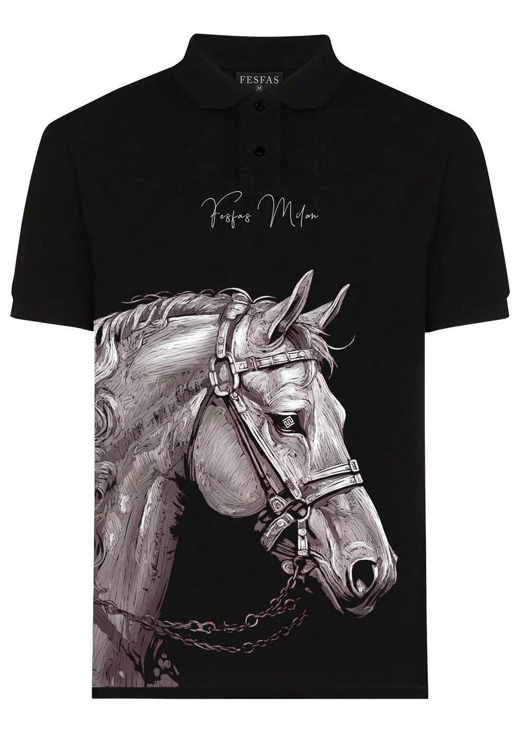 FesFas Horse-print Polo Shirt | Black