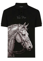 FesFas Horse-print Polo Shirt | Black