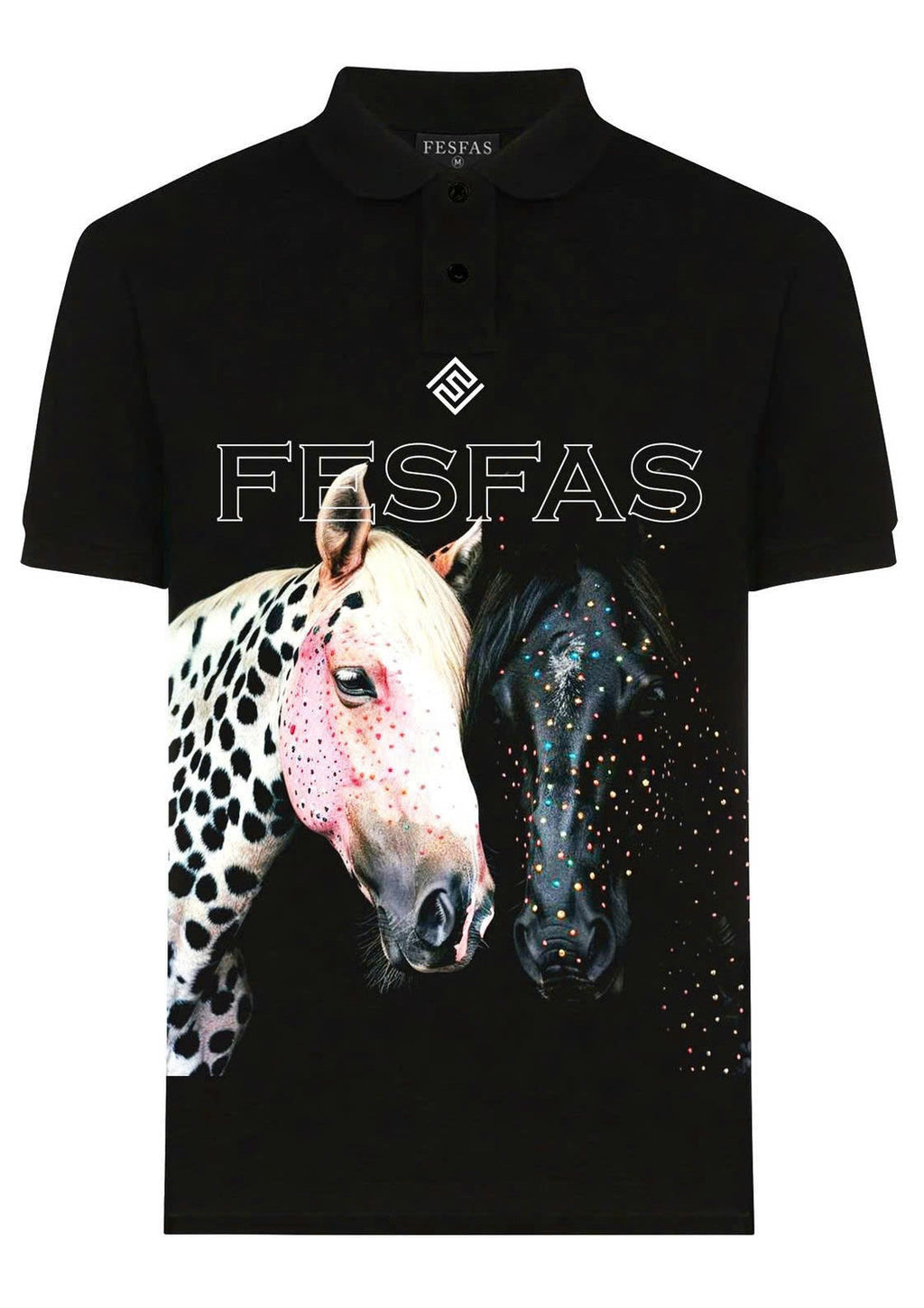 FesFas Horse-print Polo Shirt | Black