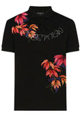 FesFas Leaf-print Polo Shirt | Black
