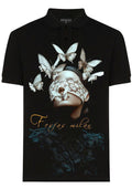 FesFas Girl-print Polo Shirt | Men | Black