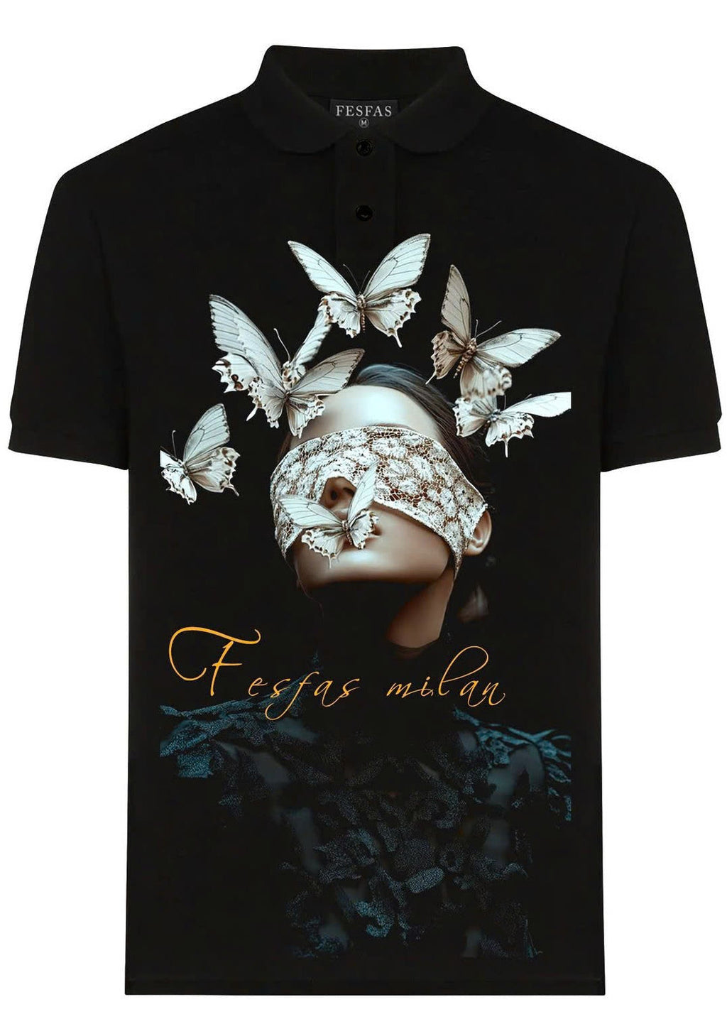 FesFas butterflies-print Polo Shirt | Black