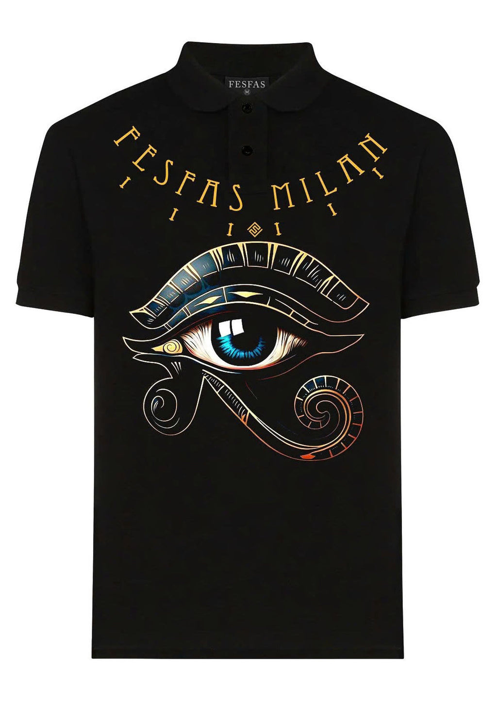 FesFas Eye of Horus-print Polo Shirt | Black