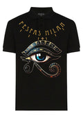 FesFas Eye of Horus-print Polo Shirt | Black