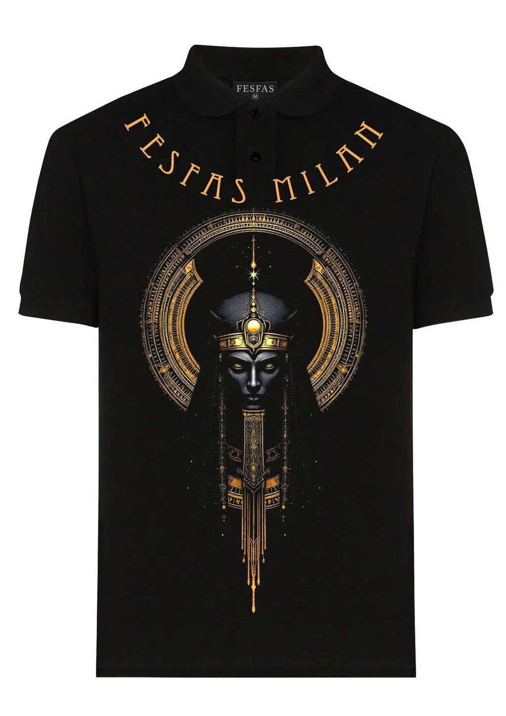 FesFas Pharaoh-print Polo Shirt | Black