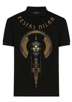FesFas Pharaoh-print Polo Shirt | Black