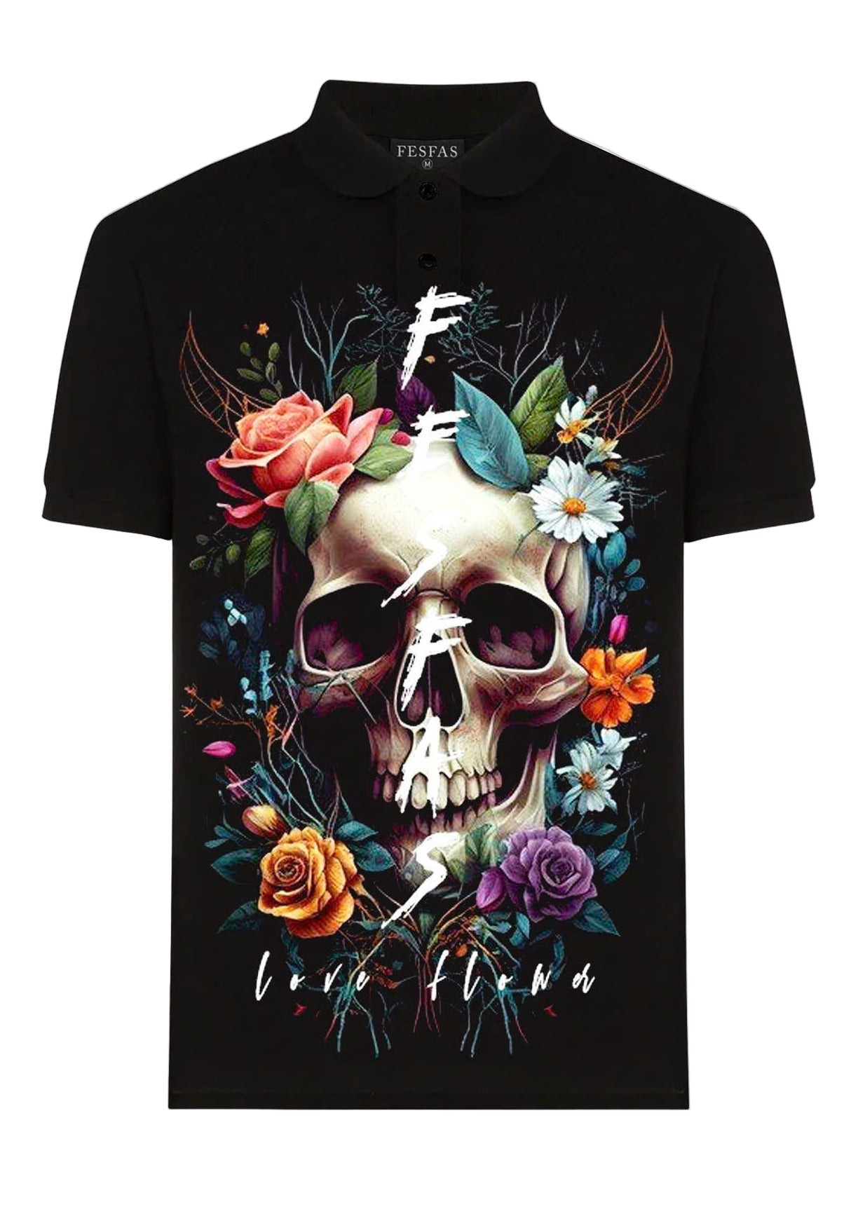 FesFas Floral-print Polo Shirt | Black