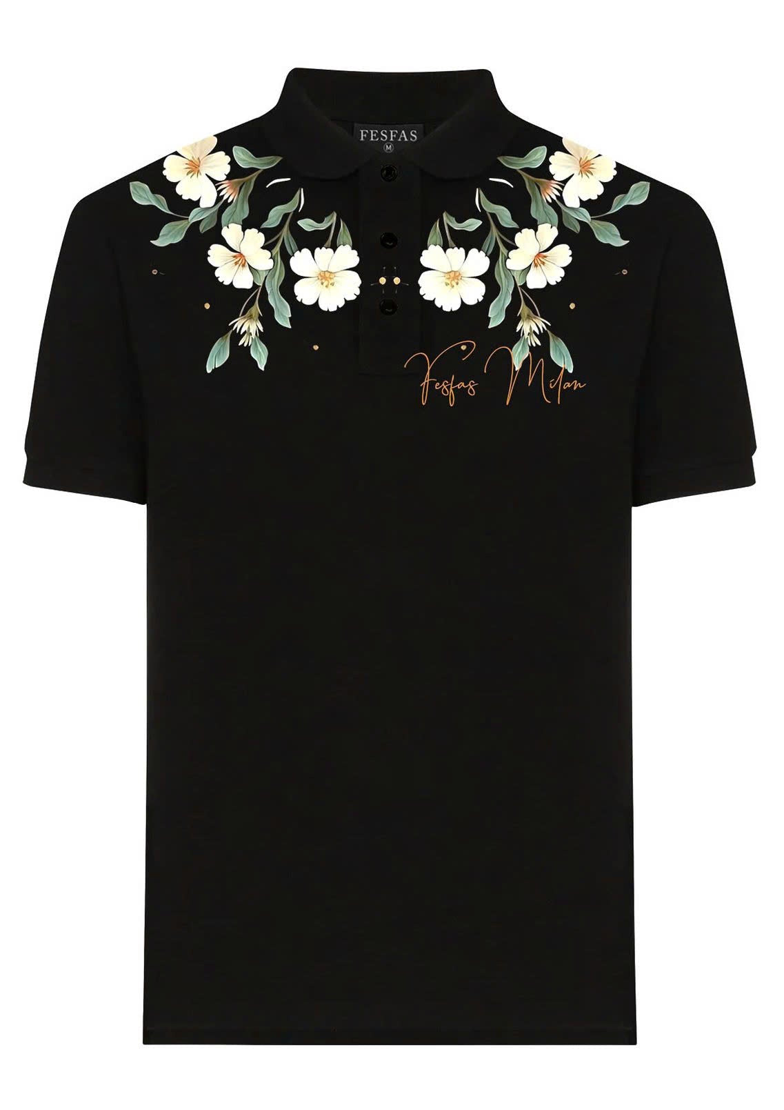 FesFas Floral-print Polo Shirt | Black