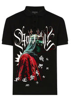 FesFas Virgin Mary-print Polo Shirt | Black