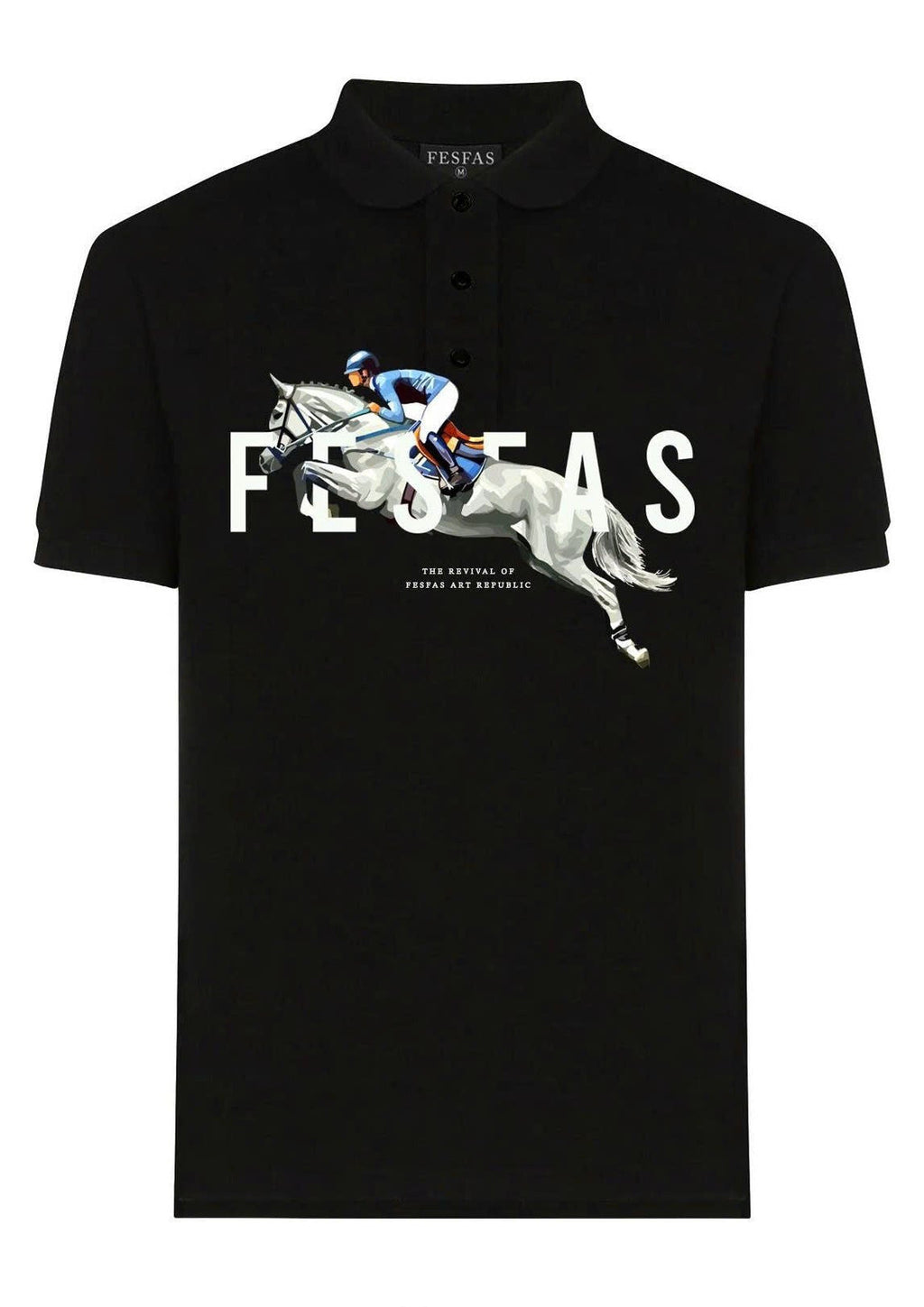 FesFas Horse-print Polo Shirt | Black