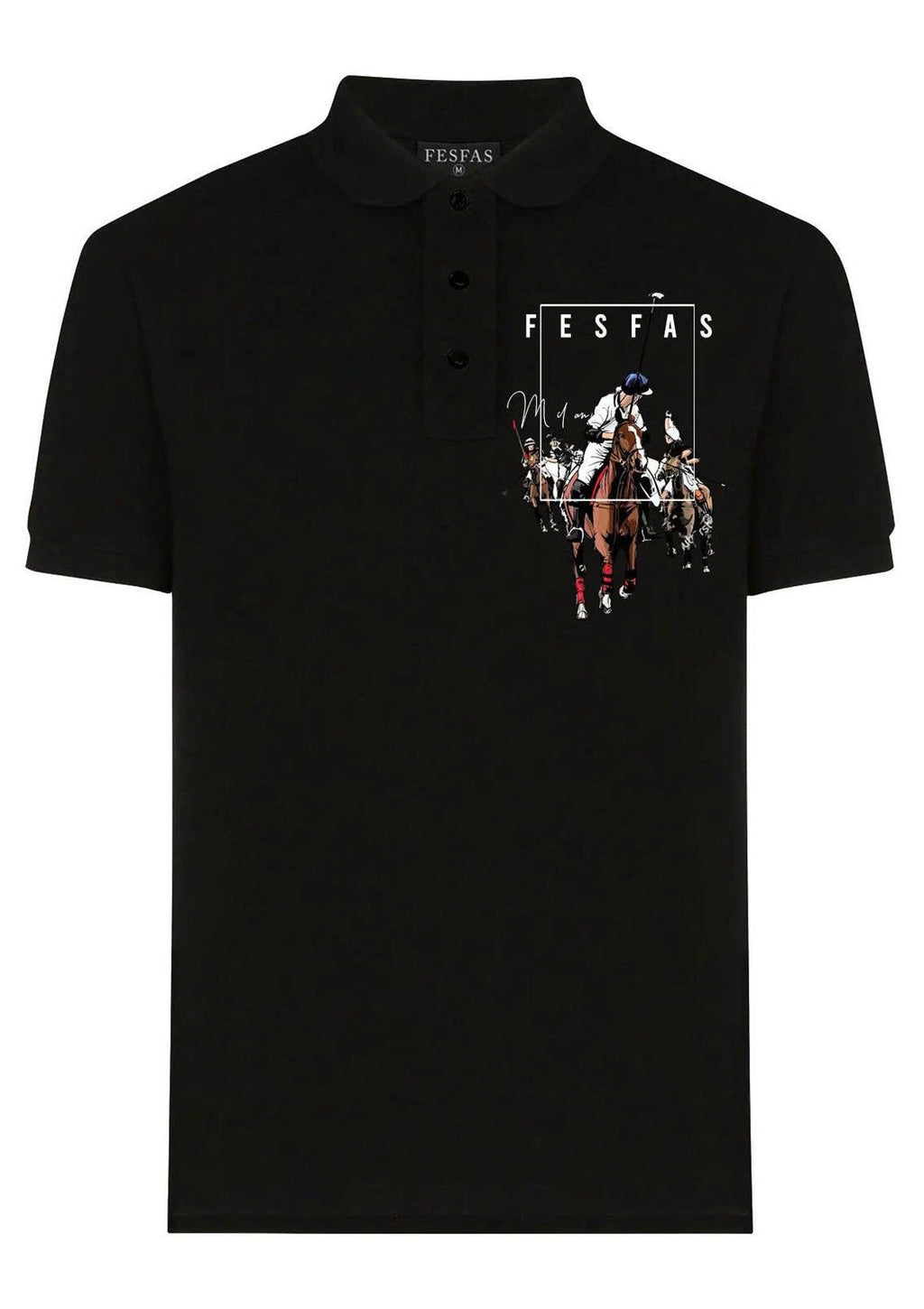 FesFas Horse-print Polo Shirt | Black