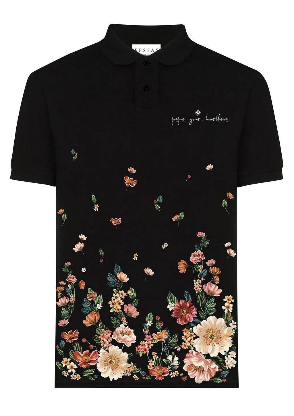 FesFas Floral-print Polo Shirt | Black