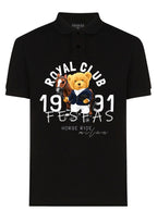 FesFas Bear-print Polo Shirt | Black