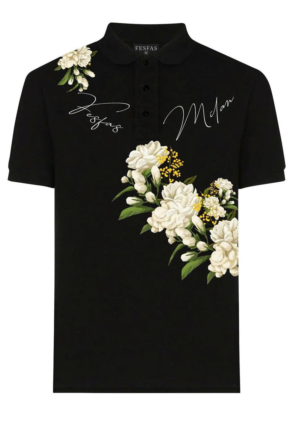 FesFas Floral-print Polo Shirt | Black