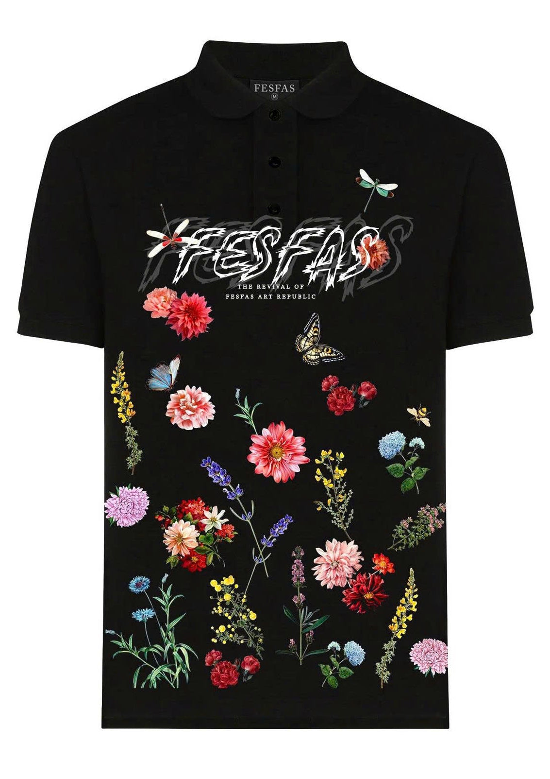 FesFas Floral-print Polo Shirt | Black