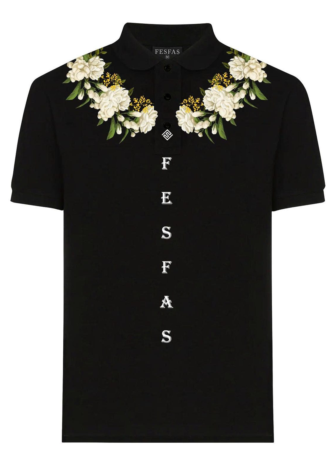 FesFas Floral-print Polo Shirt | Black