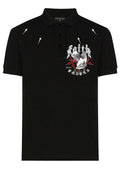 FesFas Angel-print Polo Shirt | Black