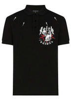 FesFas Angel-print Polo Shirt | Black