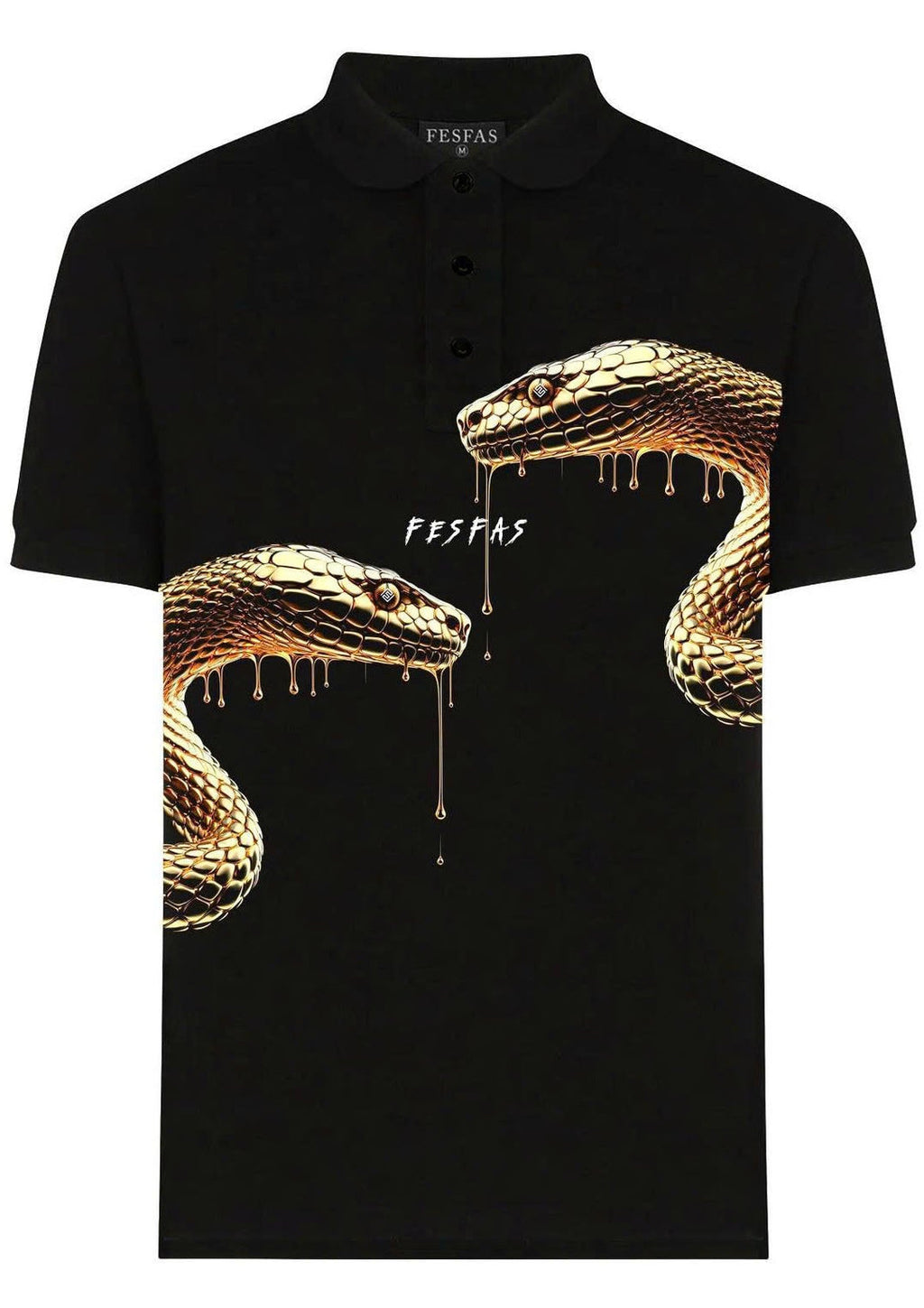 FesFas Snake-print Polo Shirt | Black
