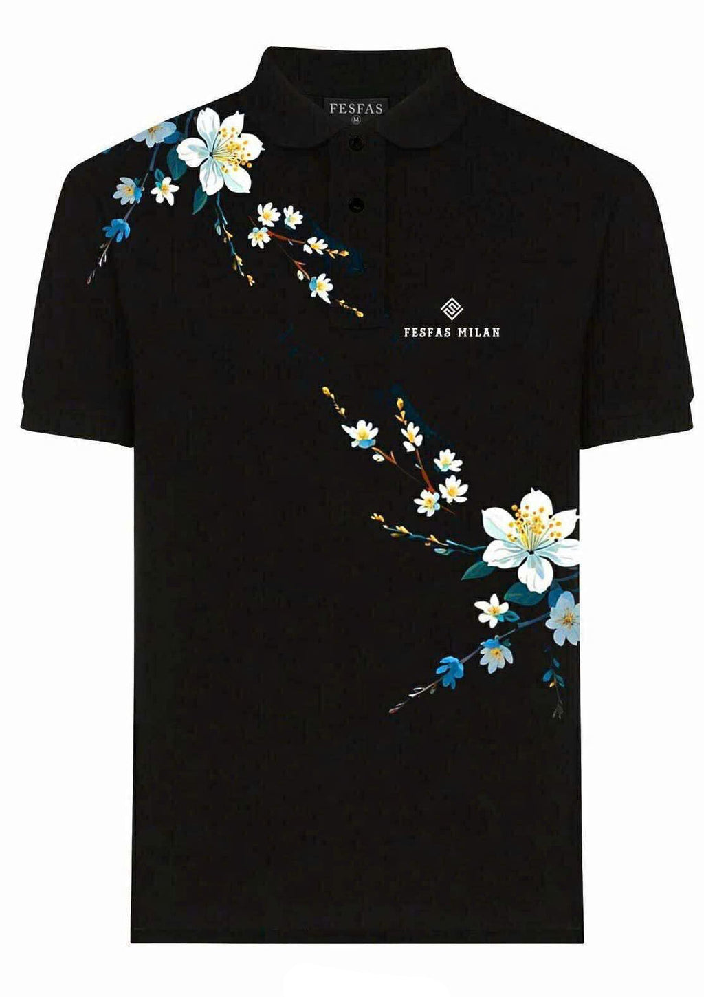 FesFas Floral-print Polo Shirt | Black