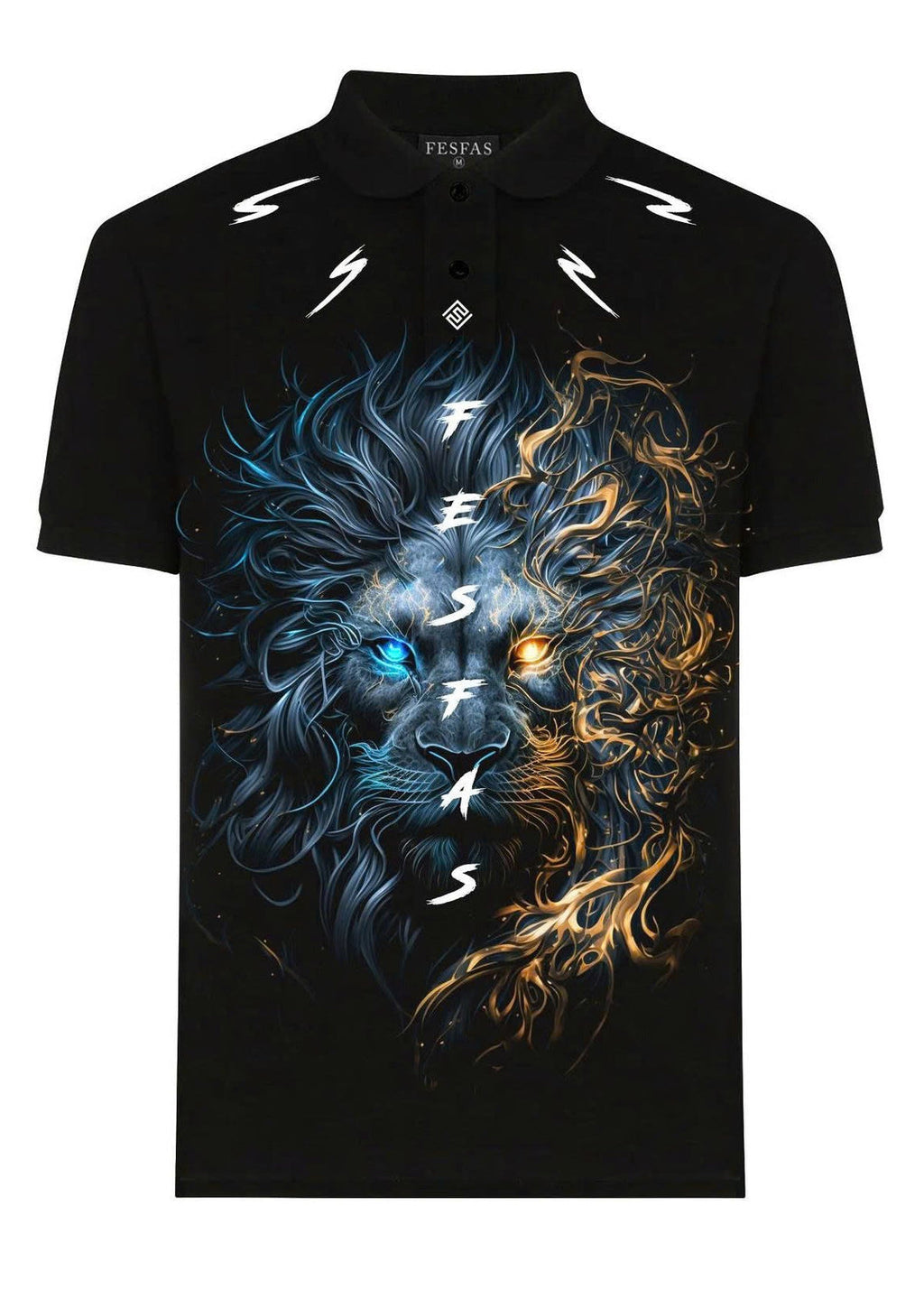 FesFas Lion-print Polo Shirt | Black