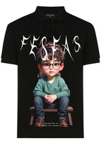 FesFas Boy-print Polo Shirt | Black