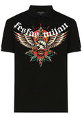 FesFas Eagle-print Polo Shirt | Black