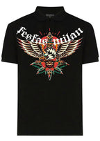FesFas Eagle-print Polo Shirt | Black