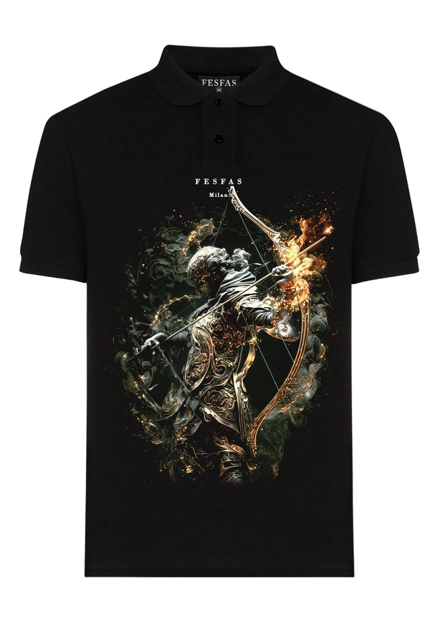 FesFas Warrior-print Polo Shirt | Black